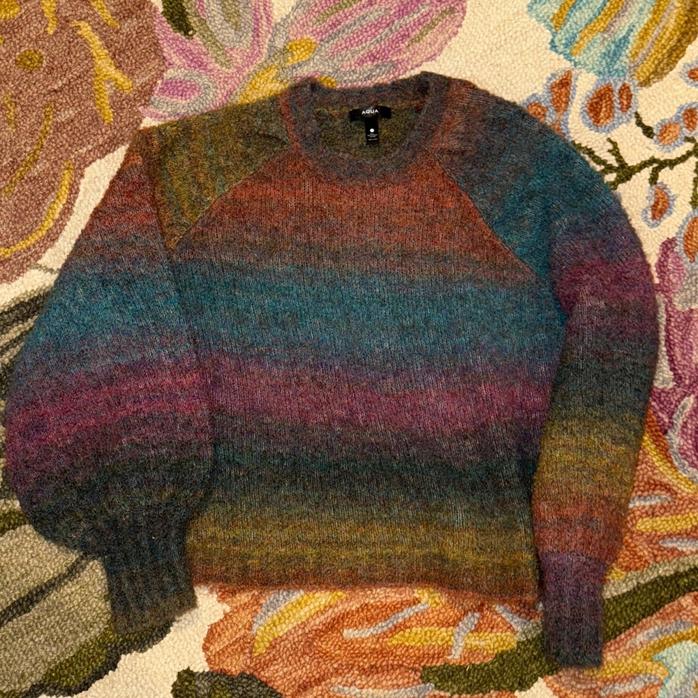 Bloomingdale’s Aqua Colorful Women's Sweater